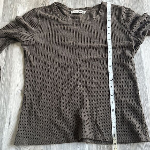 Aritzia Wilfred Free Brown Mesh Long Sleeved Shirt Size XS - Picture 7 of 7